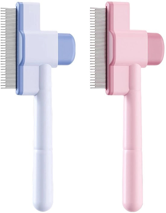 Spazzola per pelo professionale per gatti - sotto/pelo spazzola - denti in acciaio inossidabile - manico ergonomico - sistema auto-pulente - spazzola per animali