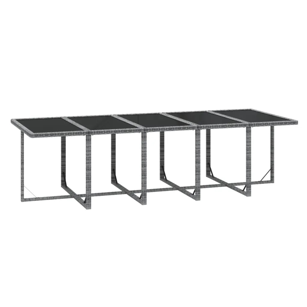 Set Pranzo da Giardino 11 pz con Cuscini in Polyrattan Grigio 3095590
