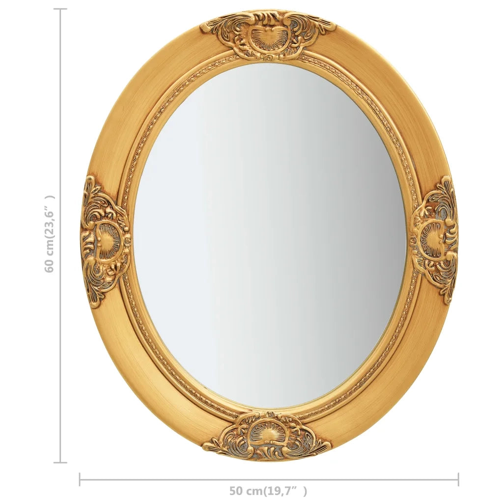 Specchio da Parete Stile Barocco-Specchio a Muro-Specchio Decorativo 50x60 cm Oro 576299