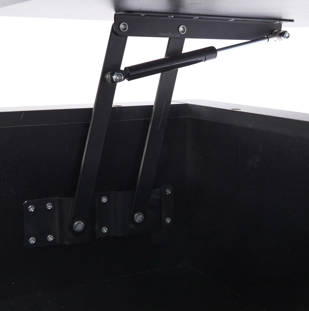 Tavolino da caffè moderno con LED; 4 cassetti e piano estraibile 90 x 55 x 41 cm; nero lucido