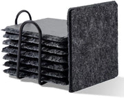 Sostegni per piatti, set di 8 - 10 x 10 cm sostegni per piatti in velluto, sostegni per bicchieri, tappeti per piatti, sostegni per bicchieri, sostegni per piatti - grigio scuro