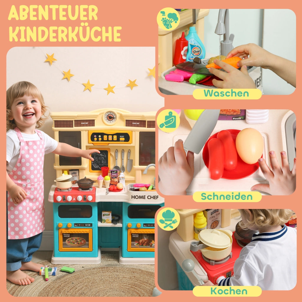 Cucina Giocattolo per Bambini ¨C Minimal ¨C Verde, Plastica, 85 Pezzi
