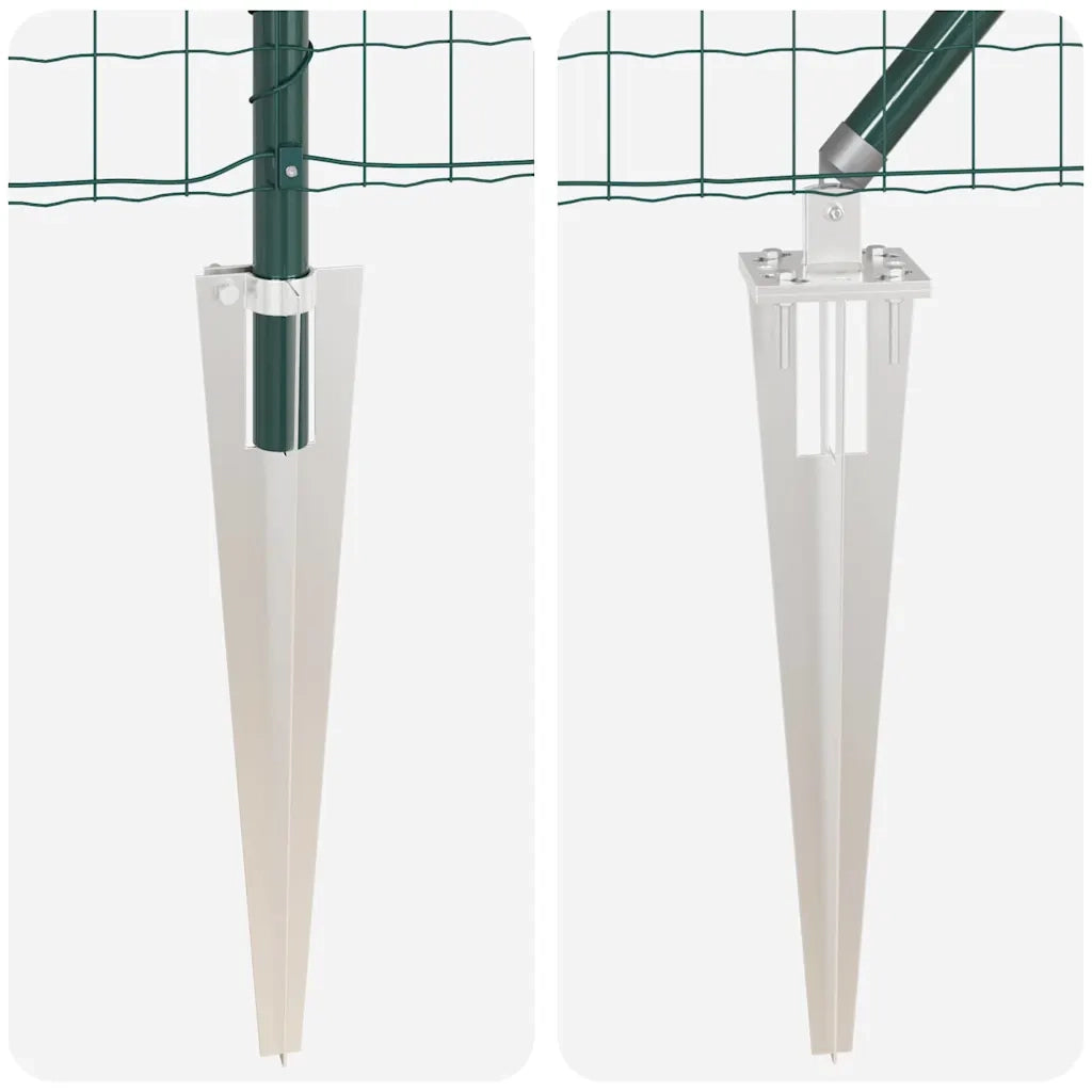 Recinzione da Giardino | Recinzione con Posto Verde 0,8 x 10 m Acciaio e PVC