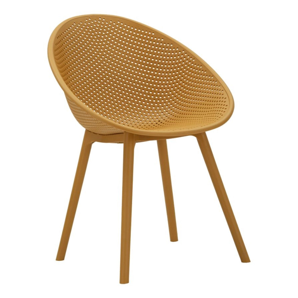 Set di 2 Sedie VKH1084, Giallo, Plastica, 59x59x83 cm