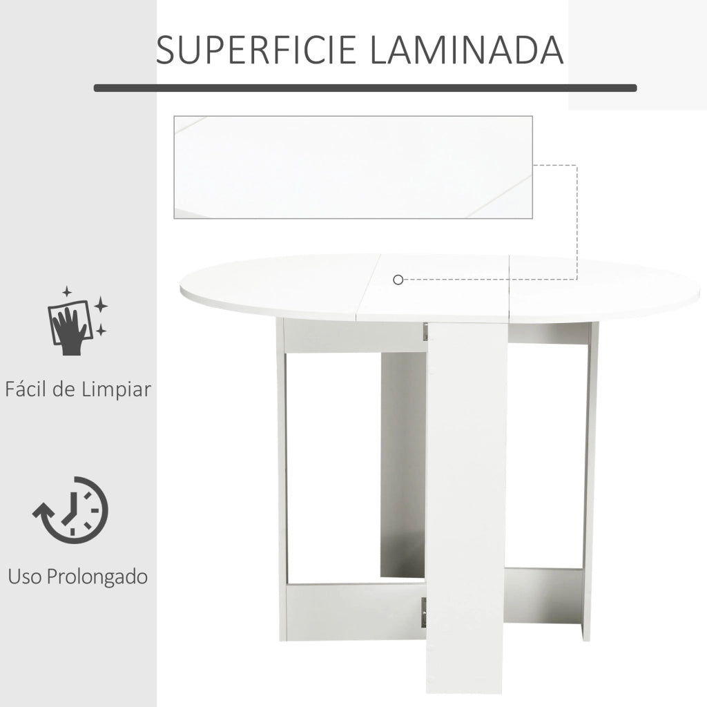 Tavolo pieghevole da pranzo con due ali ¨C zephmum ¨C bianco 104x76x73,7 cm