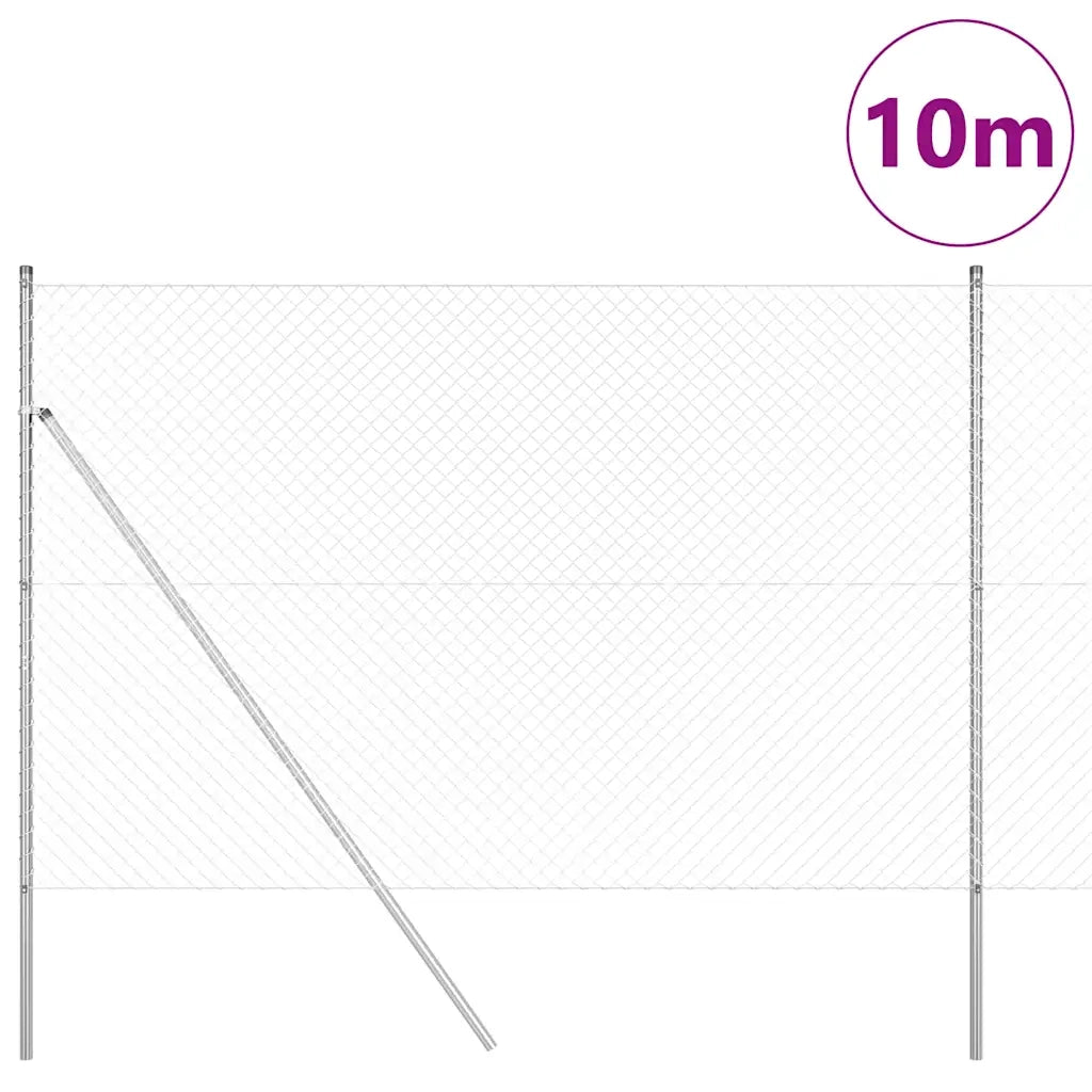 Palo della recinzione | Pannello per recinzione Argento 10 x 1,5 m (maglia 40 x 40 mm)
