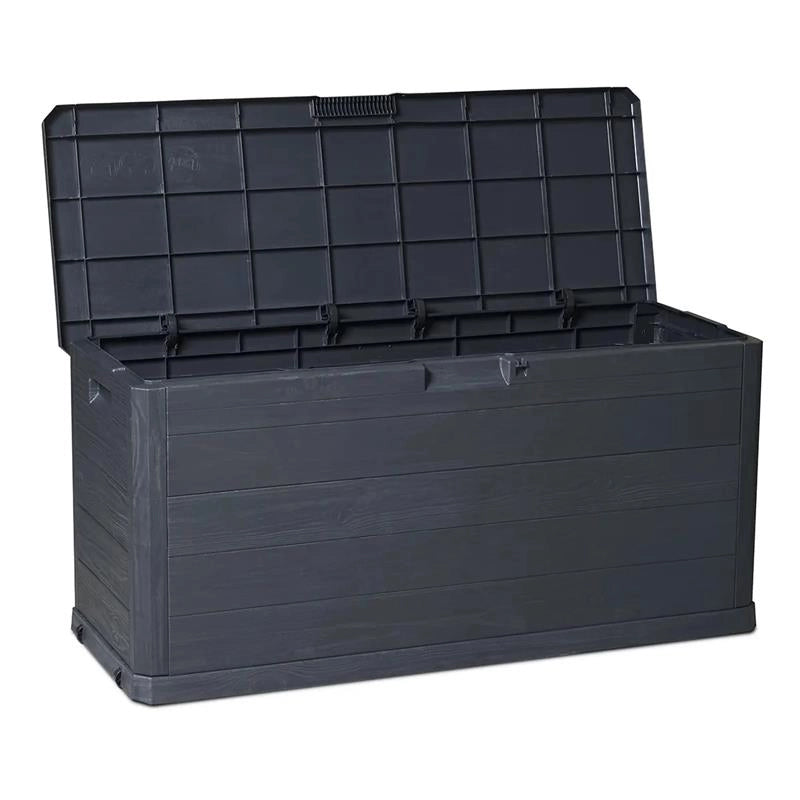 BAULE MULTIBOX DA ESTERNO 280 LT EFFETTO LEGNO ANTRACITE 117X45XH56