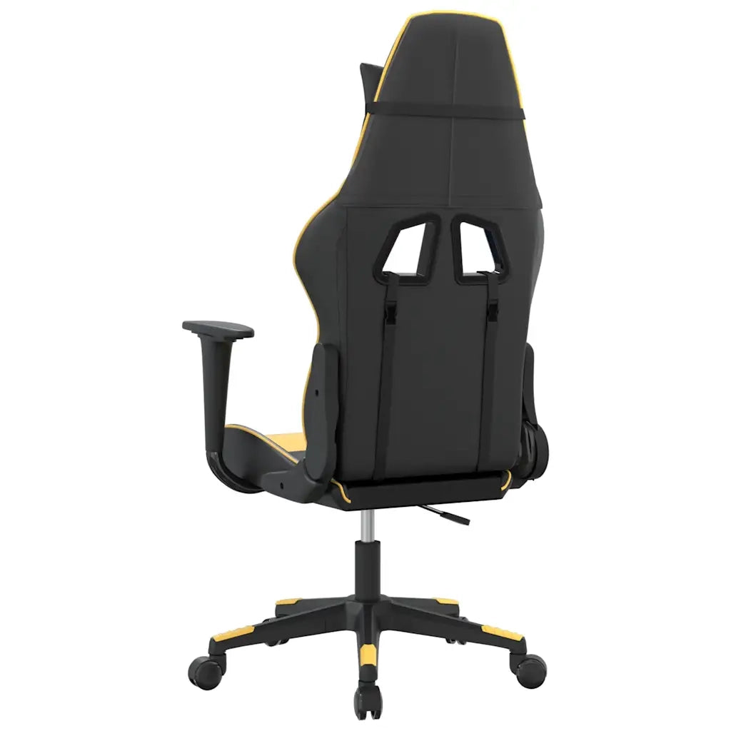 Sedia da Gaming | Sedia da e-sports Massaggiante Nero e Oro in Similpelle