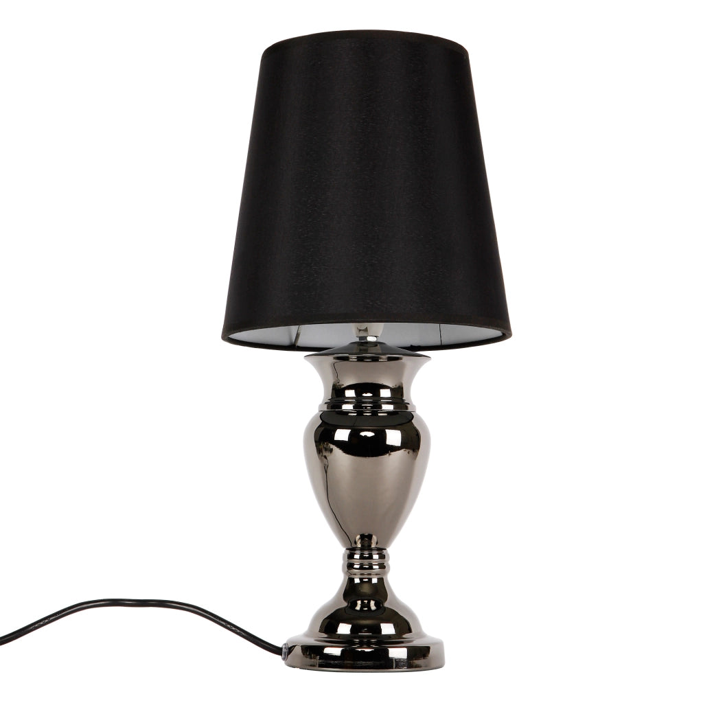 Lampada da Comodino con Paralume a Tronco di Cono Alto - Nero lux.pro