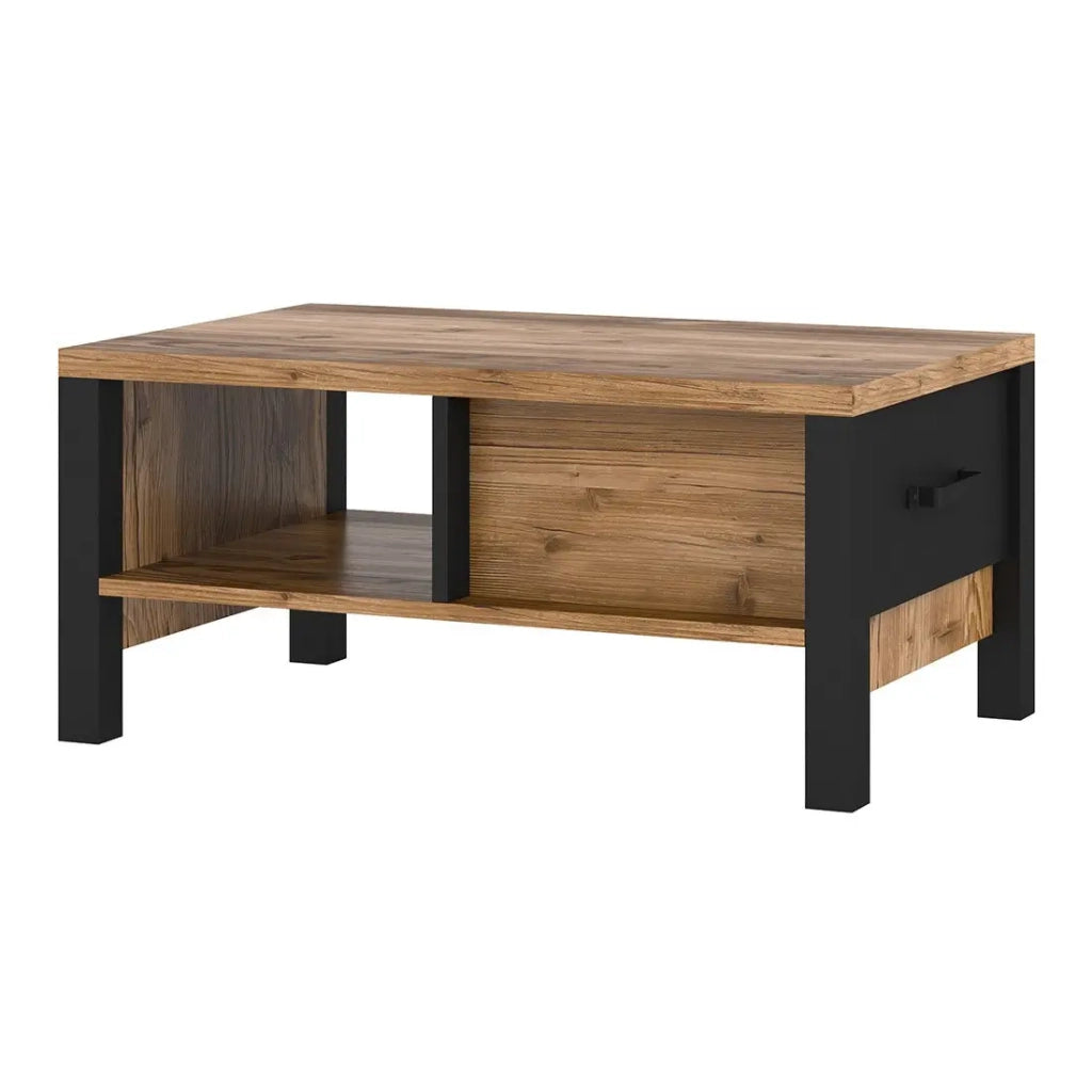 Tavolino da salotto design DARWIN - Abete e nero