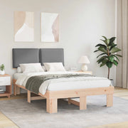 Letto con Testiera Rivestita Grigio chiaro 120 x 190 cm 877294