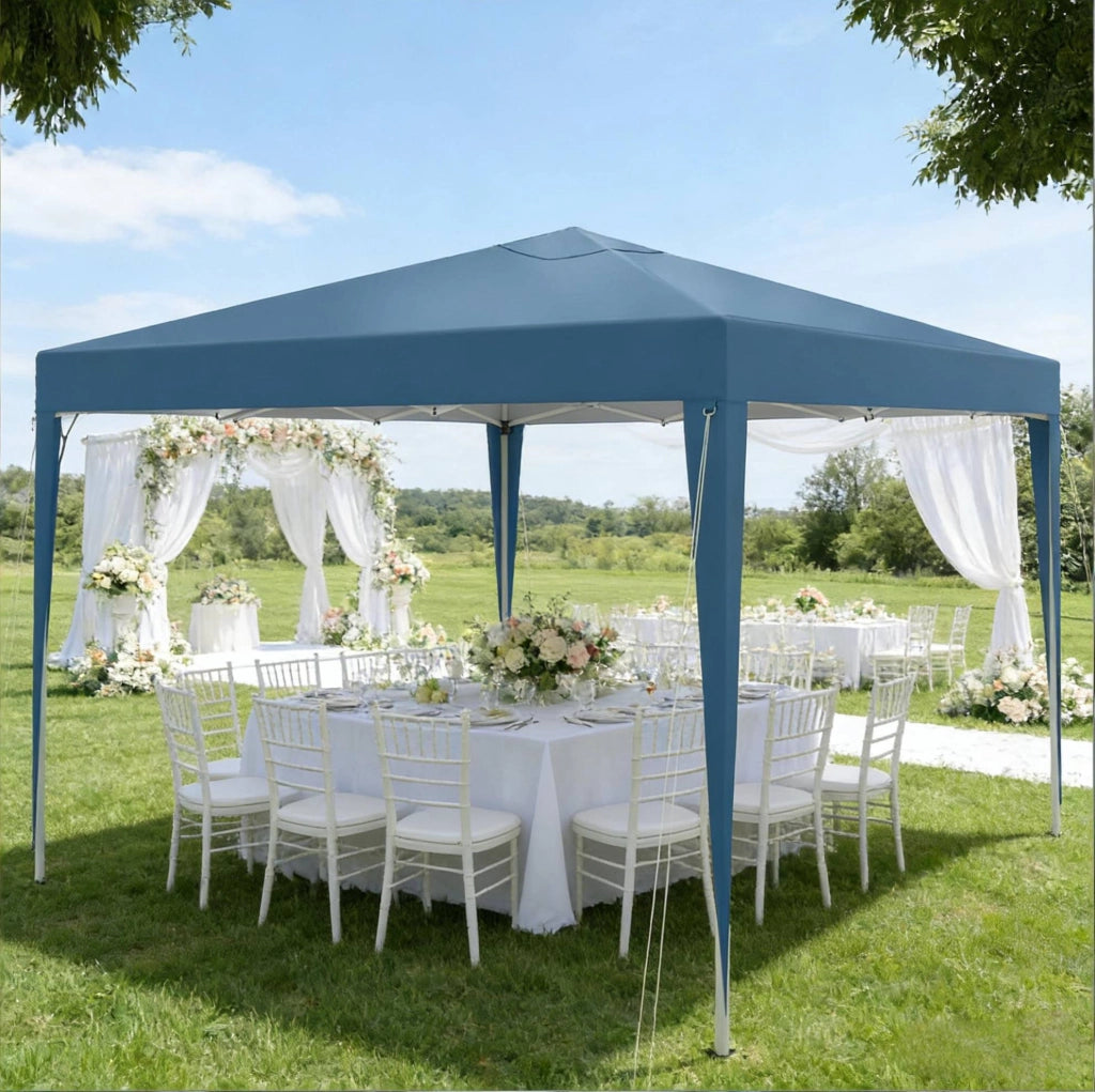Gazebo pieghevole 3x3 m blu con borsa da trasporto