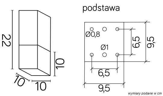 Plafoniera esterna SU-MA Cube 22x10cm E27 grigio IP44