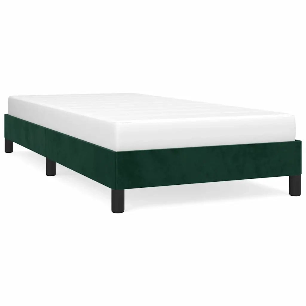 Letto singolo | Letto per adulti | Giroletto senza Materasso Verde Scuro 100x200 cm in Velluto