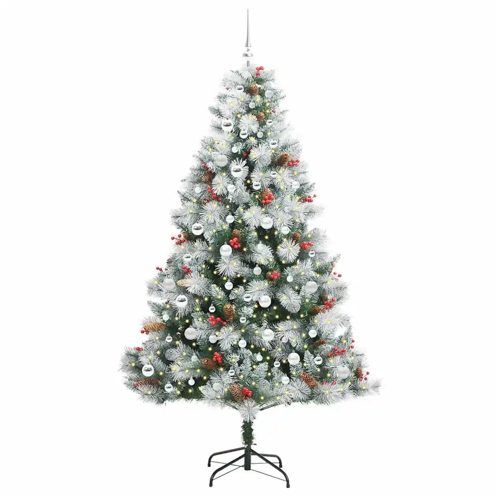 Albero di Natale artificiale Verde e bianco 210 cm 3395193