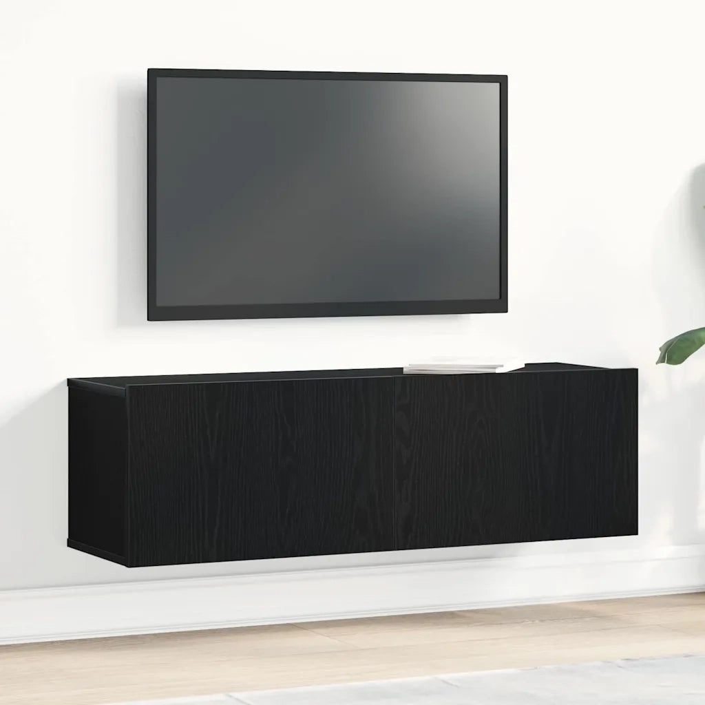 Mobile TV Rovere Nero 100 x 30 x 30 cm Legno multistrato 862487