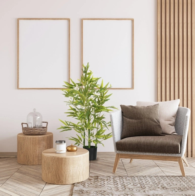 Pianta artificiale di bamb¨´ ULEVR 90 cm con 504 foglie, vaso incluso, verde