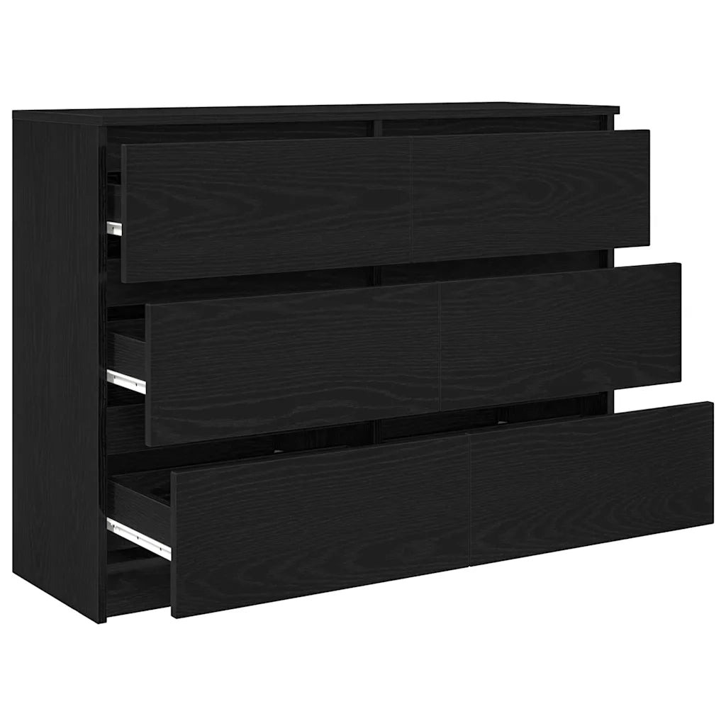 Credenza-Buffet-Armadio da cucina Rovere Nero 100x35x76 cm in Legno Multistrato