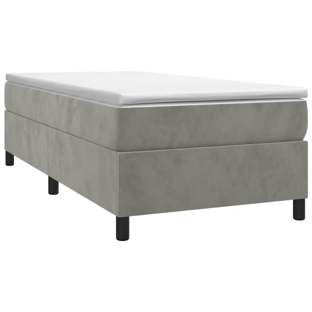 Struttura Letto a Rete a Molle-Giroletto Grigio Chiaro 90x200 cm Velluto 315268