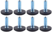Set di livellatori per mobili da 8 pezzi - Livellatori per mobili adattabili - Fusto M8 - Base con gomma antiscivolo - Acciaio inox resistentente all'usura - Altezza totale 30 mm - Livellatori per mobili