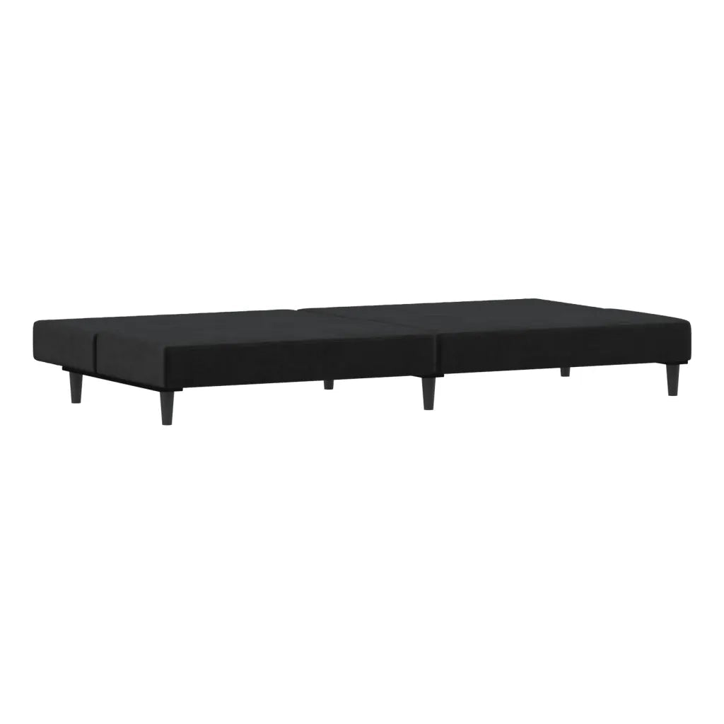 Divano Letto a 2 Posti Nero in Velluto 375735