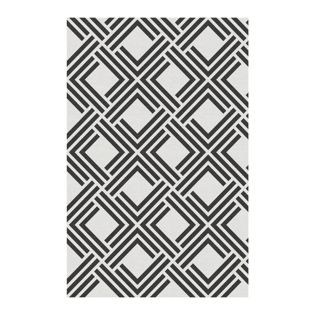 Tappeto vinilico di alta qualità geometrica nera 60x90