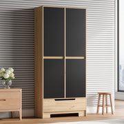 Armadio da cucina alto 80x35x180 cm, con 1 cassetto e ripiani regolabili, mensole su porta, per soggiorno e sala da pranzo