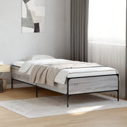 Giroletto-Struttura Letto Grigio Sonoma 100x200 cm Legno Multistrato e Metallo 537613