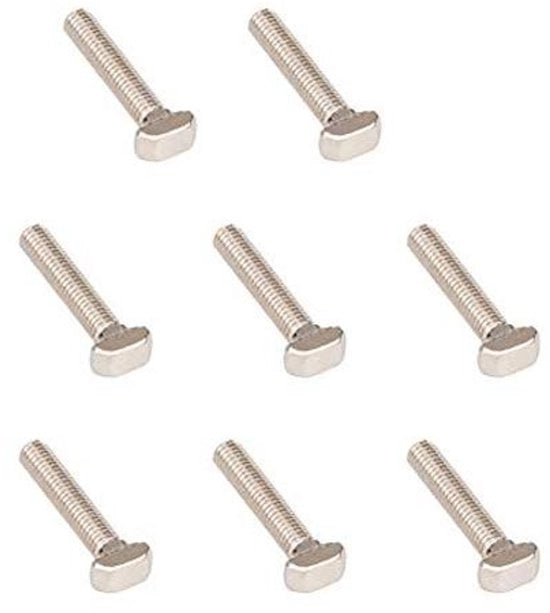 Boutoni a T per M5 x 25 mm in acciaio di carbonio - Corrosione resistente - Testa piatta - Bordo profondo - Boutoni di fissaggio
