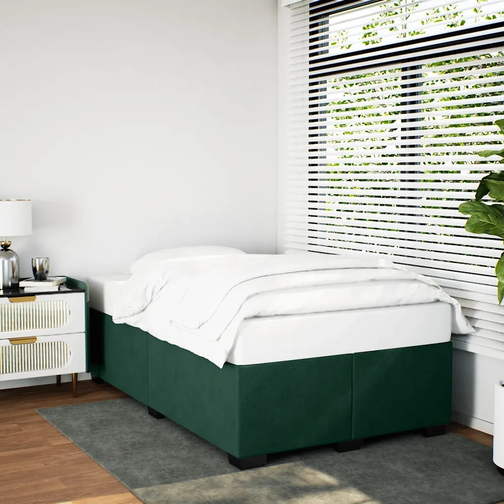 Letto matrimoniale | Letto per adulti | Giroletto senza Materasso Verde Scuro 120x190 cm Velluto