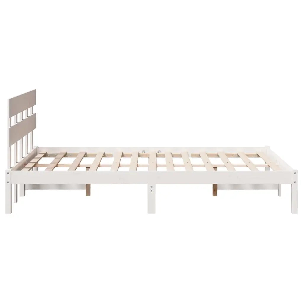 Struttura del letto Bianco 120 x 190 cm Legno massello di pino 872168