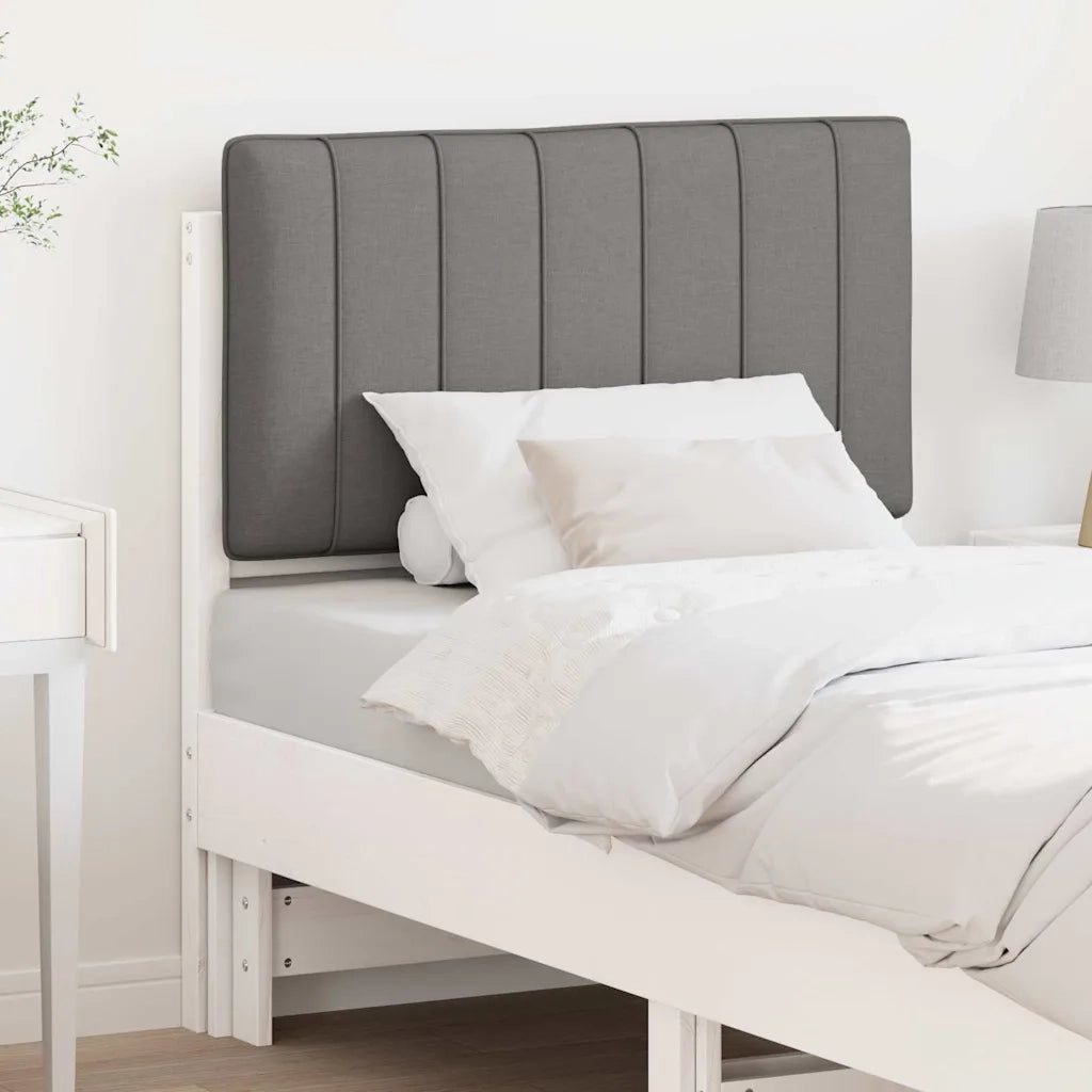 Testiera | Testata imbottita Bianco e grigio chiaro 80 cm Pino massello