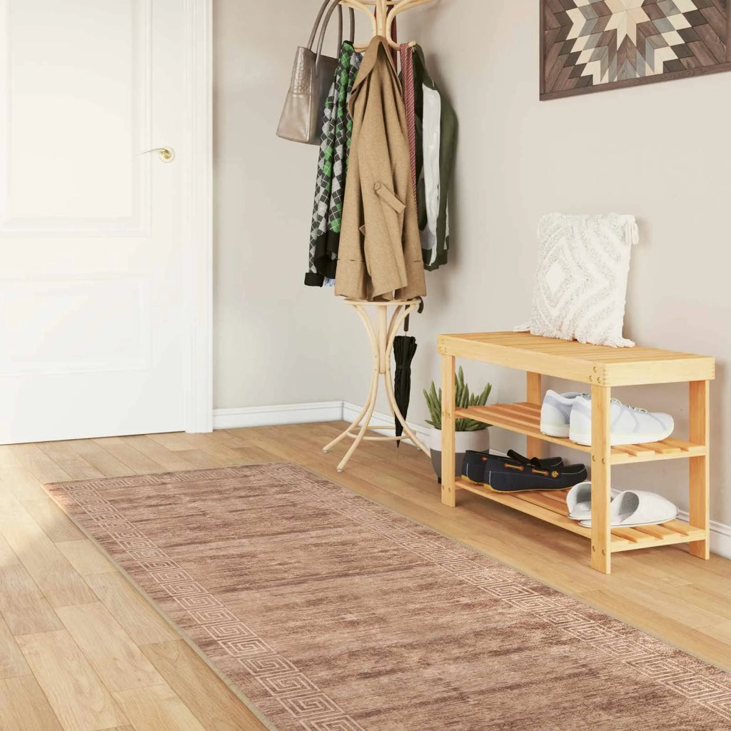 Runner Tappeto MARSA Bianco 100 x 450 cm Poliestere e PVC 42023321