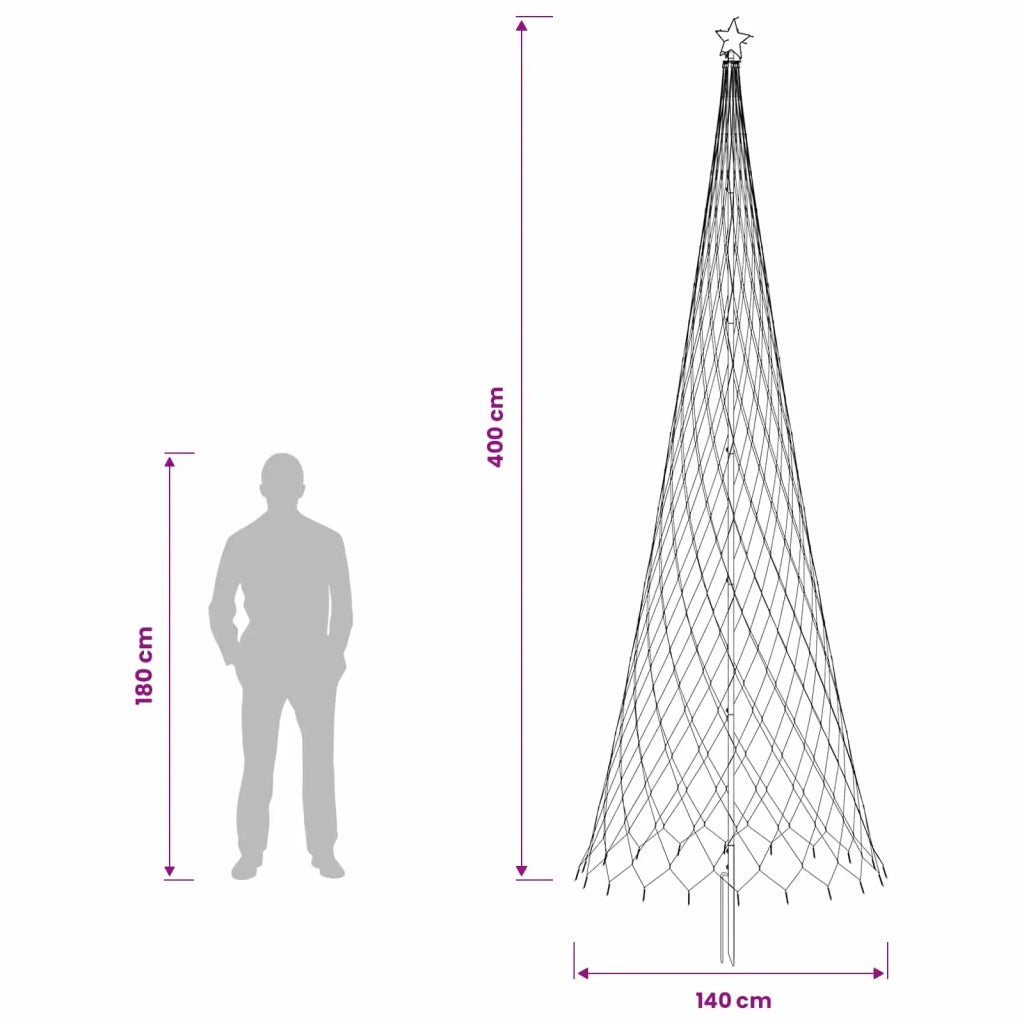 Albero di Natale LED EKENAS 400 cm 450 LED Bianco caldo Ferro 42053605