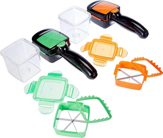 Kit di decorazione per esterni, RVS, plastica, 7 pezzi, verde e arancione.