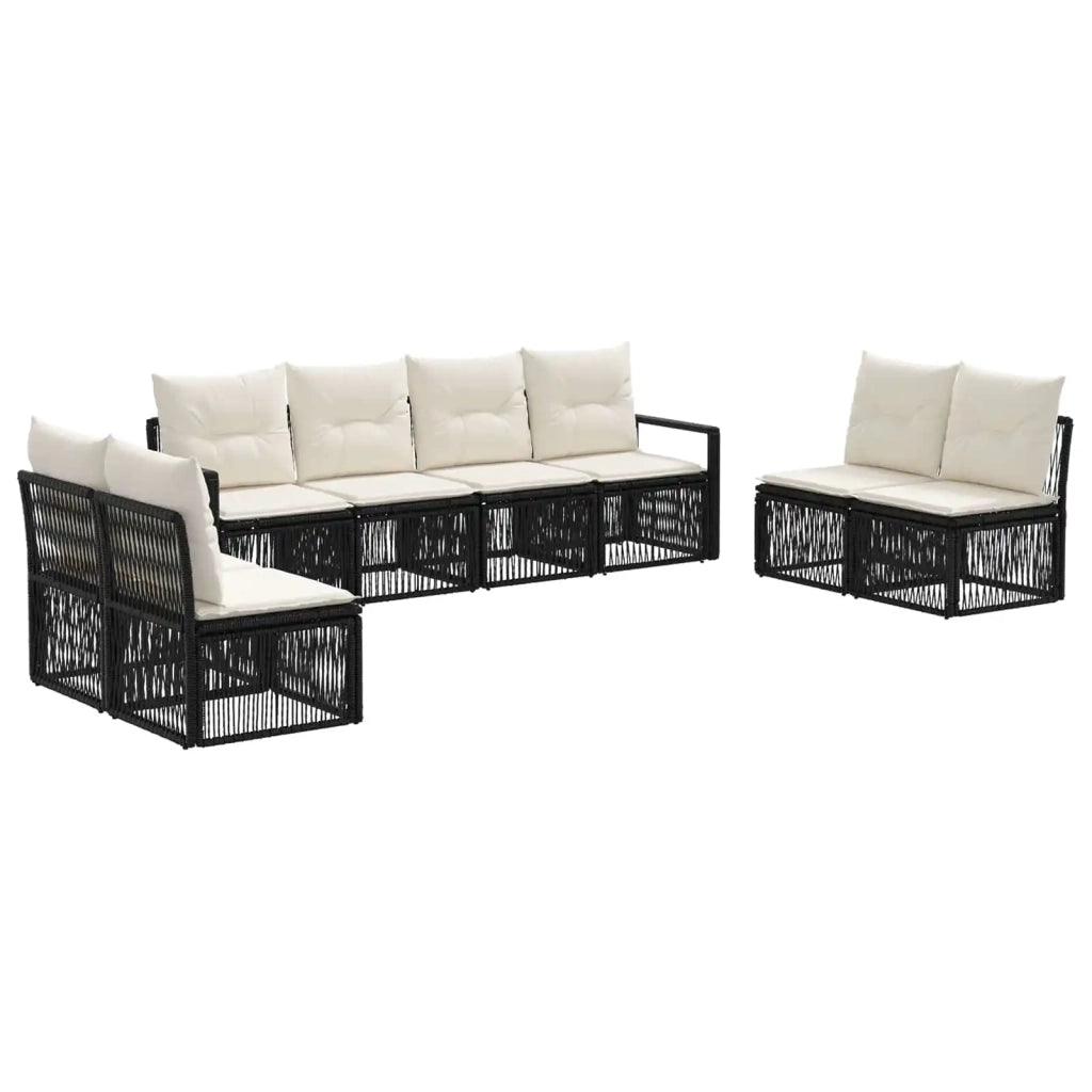 Set Divano da Giardino 8 pz Nero polyrattan 3435685