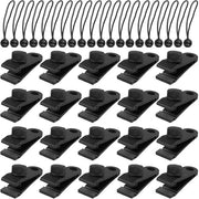 Set di clip zeila 40 pezzi - Clip zeila robuste - Cordoni elastici - Clip multifunzionale - Accessori per campeggio - Costruzione in plastica robusta - Clip zeila