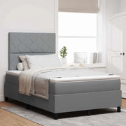 Letto a molle con materasso Grigio chiaro 120 x 200 cm Tessuto