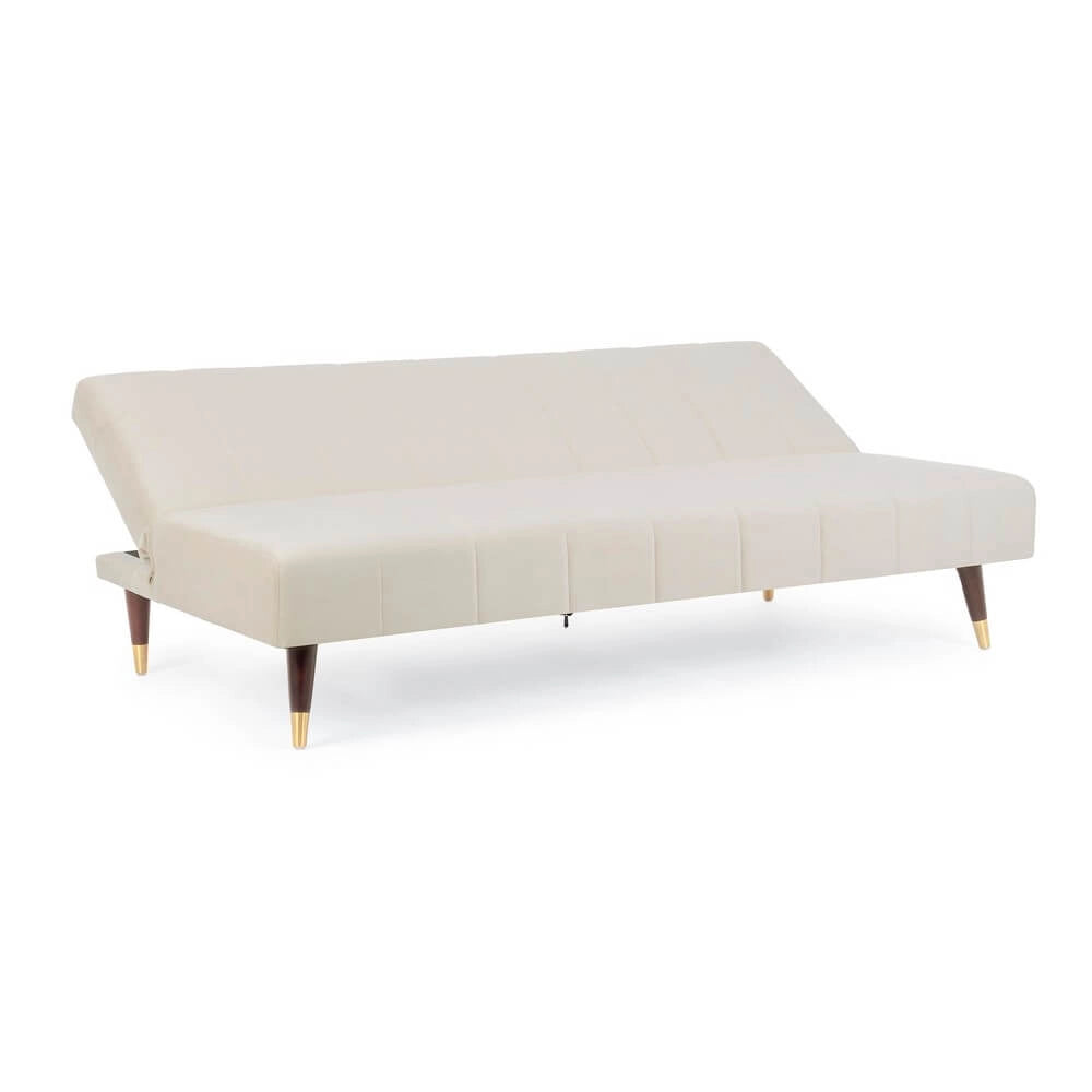 Divano Letto 3 Posti in Velluto con Gambe in Legno - ADELAIDE