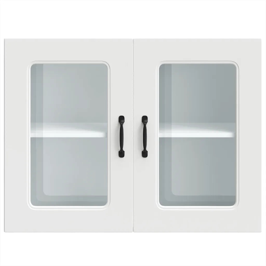 Pensile da Cucina con Porta in Vetro Kalmar Bianco Truciolato 853607