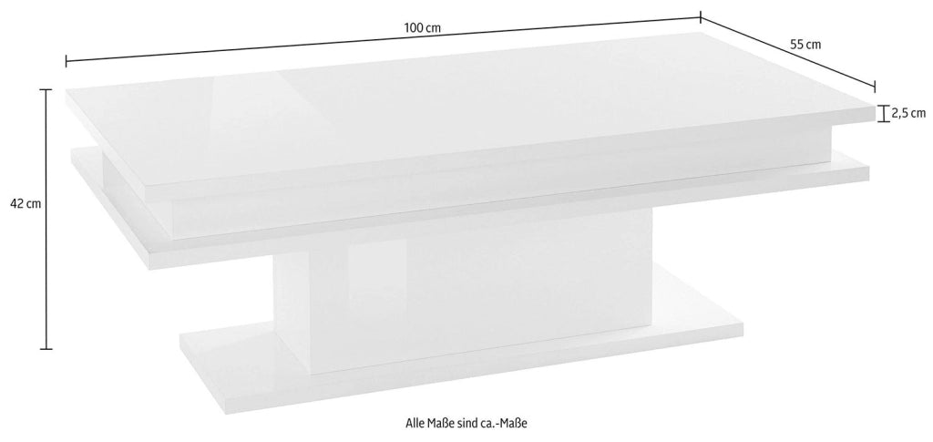 Tavolino Soggiorno 100x55x42 cm Little Big con LED Grigio Antracite Opaco