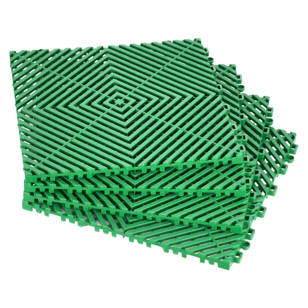 Piastrelle di Drenaggio ad Incastro in PP 50 Pezzi 310 x 310 mm Tappetino Modulare Antiscivolo per Garage Giardino e Doccia Nero