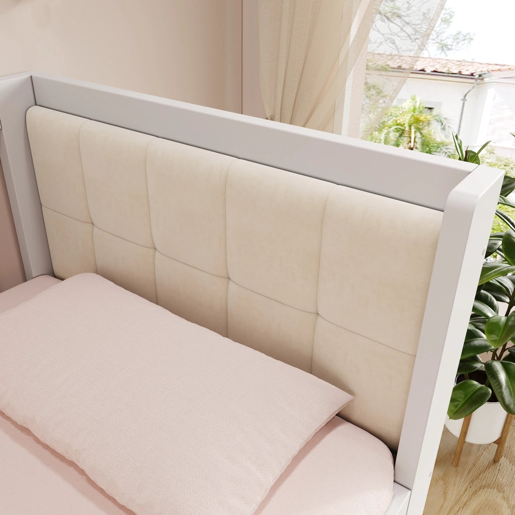 Letto da giorno bianco 90x190 cm con due cassetti