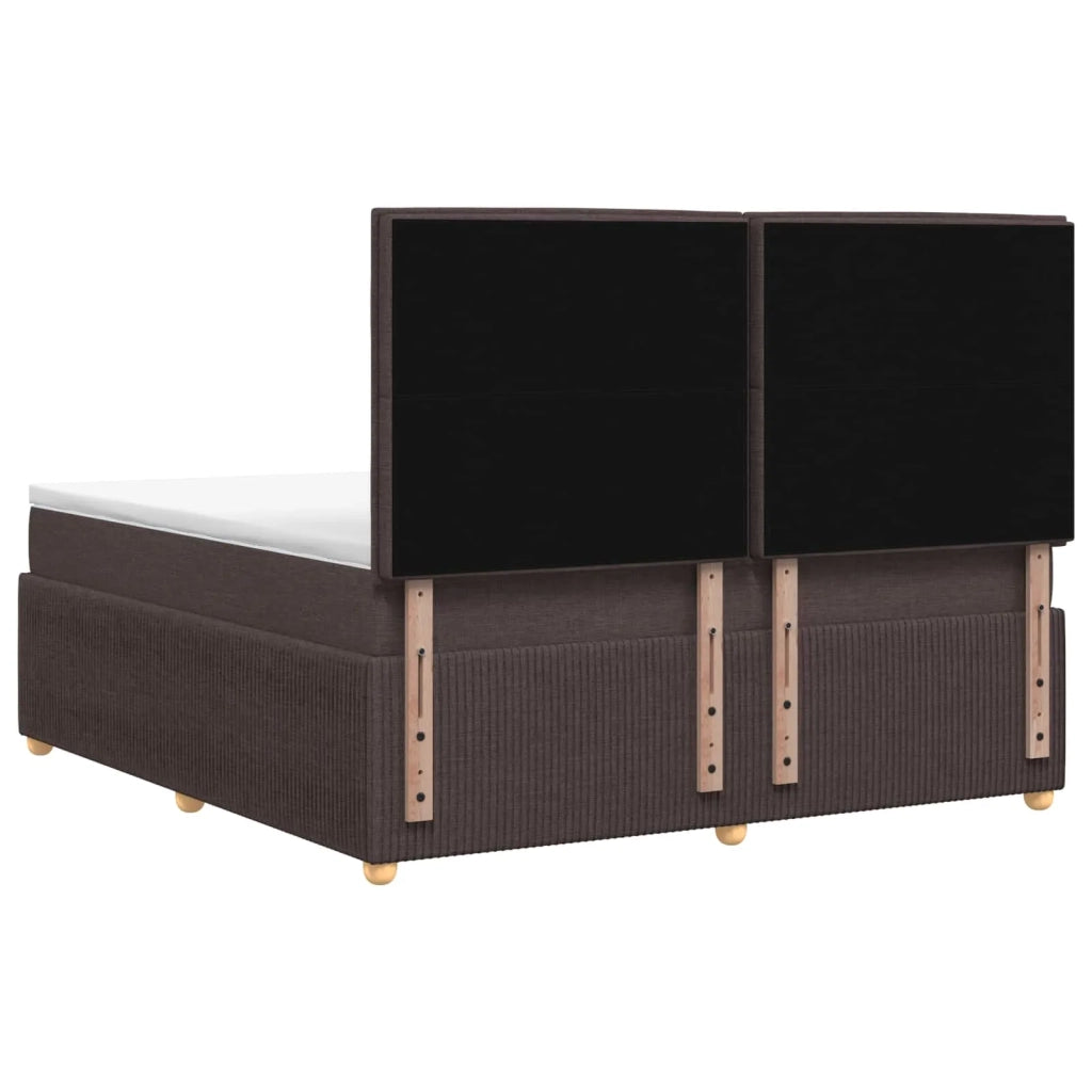 Letto Box Spring LED con Materasso Marrone Scuro 160 x 200 cm 3455891