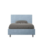 Letto Singolo 80x210 cm con Rete e Contenitore Adele Azzurro