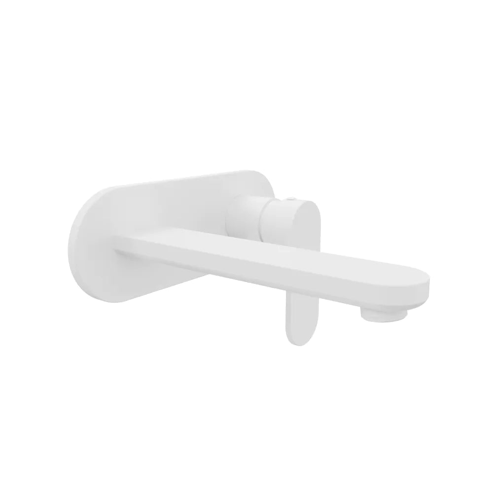 Set miscelatori lavabo ad incasso placca stondata bidet miscelatore esterno vasca bianco opaco | Margot