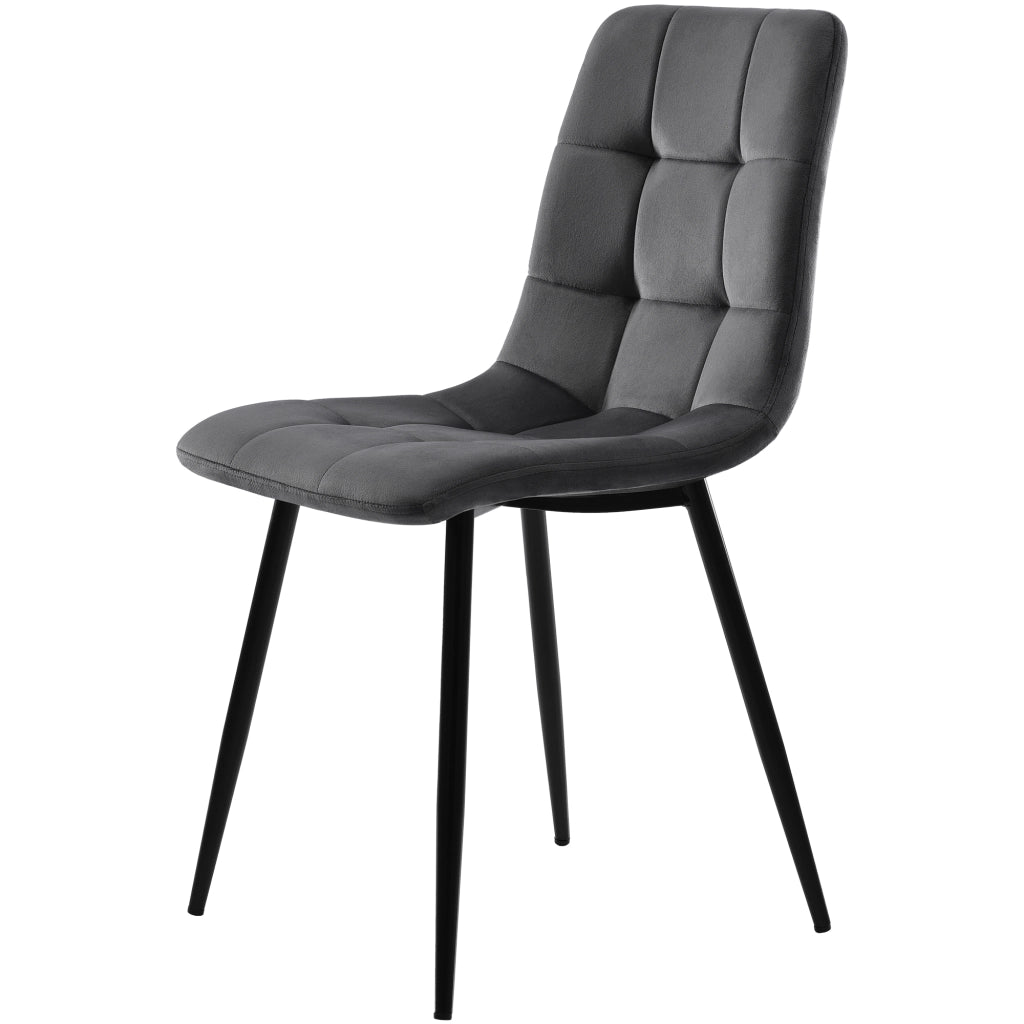 SEDIA da pranzo imbottita 44x41x86 cm grigio Set da 4 pezzi