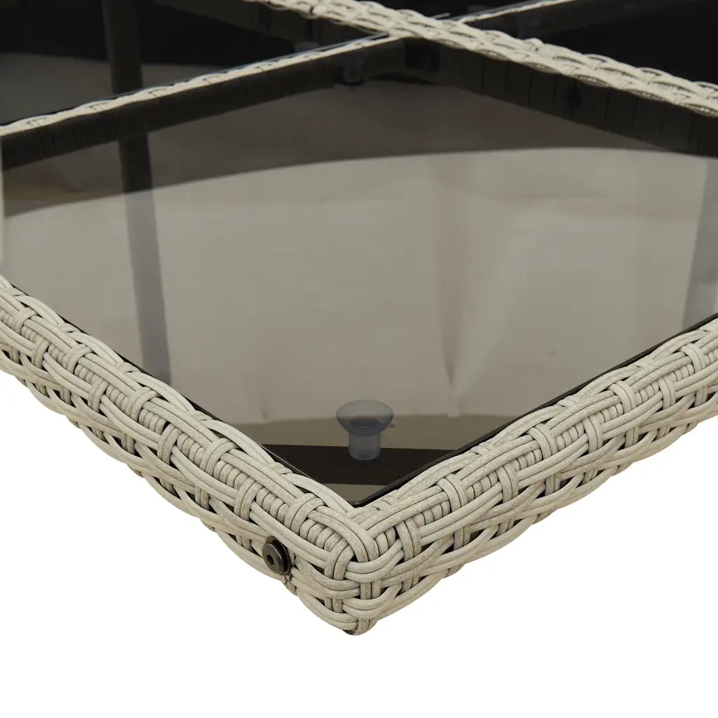 Set Pranzo Giardino 11pz con Cuscini Grigio Chiaro Polyrattan 3278158