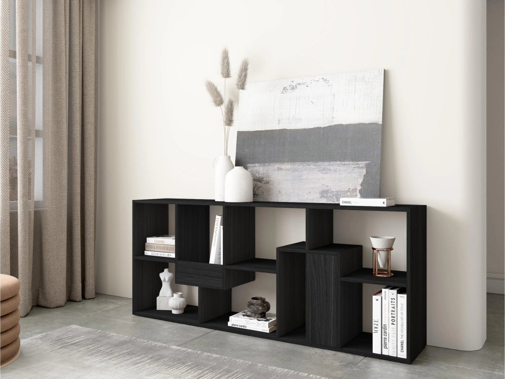 Libreria scaffale, 162x67x31cm, Per libri, Nero RF4121