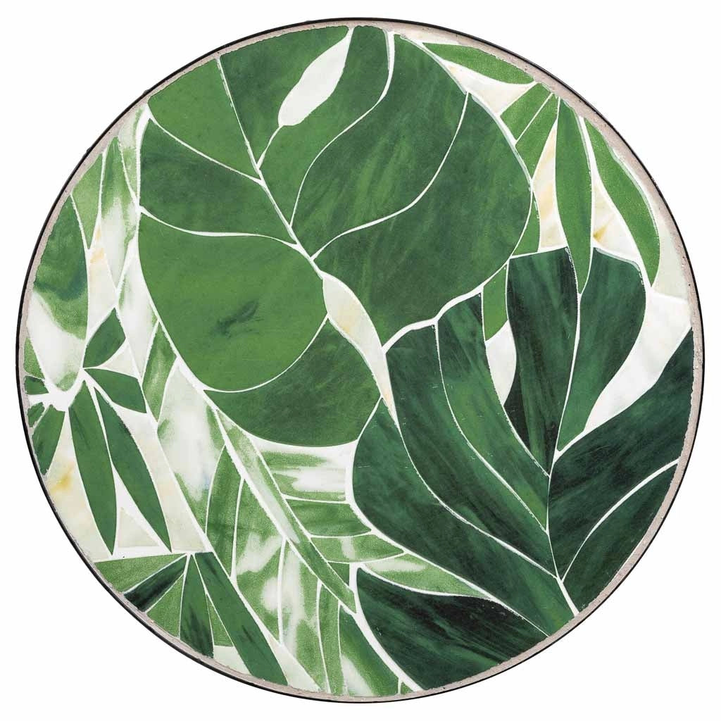 Set di 2 supporti in mosaico nero e metallo